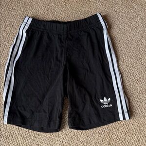 Adidas boys Athletic Shorts in Black with White Accents-4T